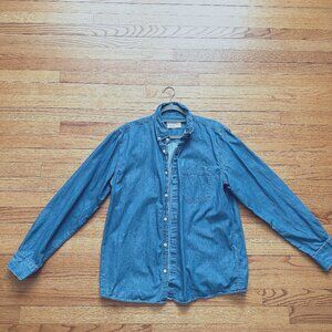 Zara Origins Chambray Shirt - Blue size L